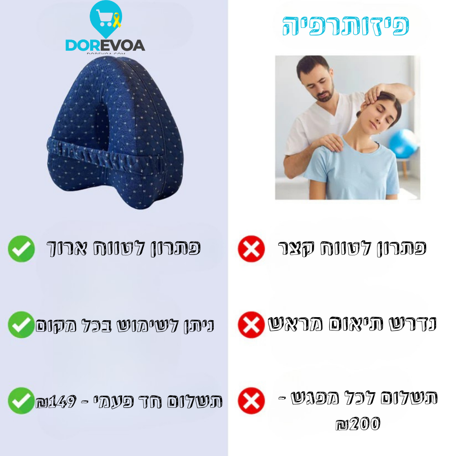 כרית אורטופדית -  DOREVOA לשינה טובה ובריאה יותר