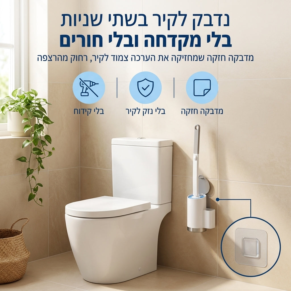 ערכת ניקוי אסלה עם ראשים חד פעמיים לניקוי מקסימלי